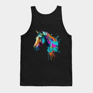 Watercolor horse head Tank Top